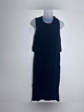 Helmut Lang size 4 Black Sleeveless Layer Shift Dress Minimalist Quiet Luxury